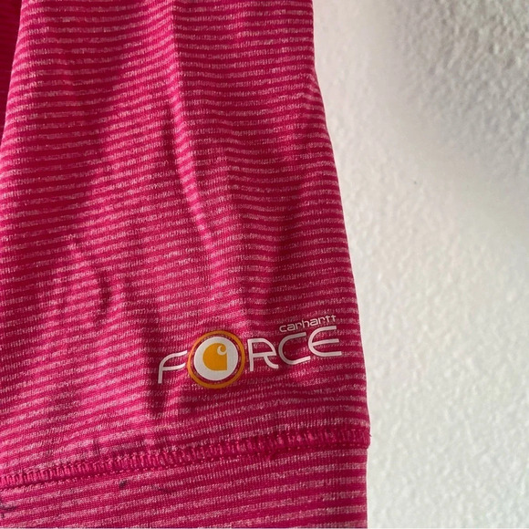 CARHARTT Pullover Pink Hooded Striped Light Jacket Girl’s Size Small (8) - Picture 3 of 10